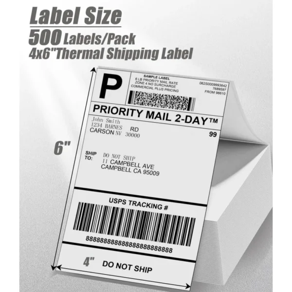 flash-sale-phomemo-4x6-fan-fold-thermal-direct-labels-for-shipping-label-printer-7433153 Phomemo 4"x6" Étiquettes thermiques 100U